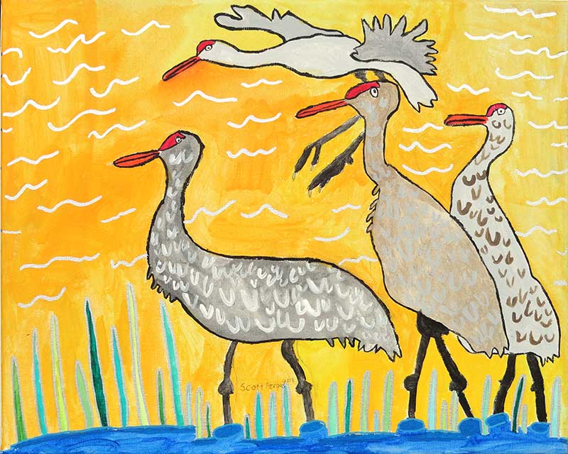 Four Cranes